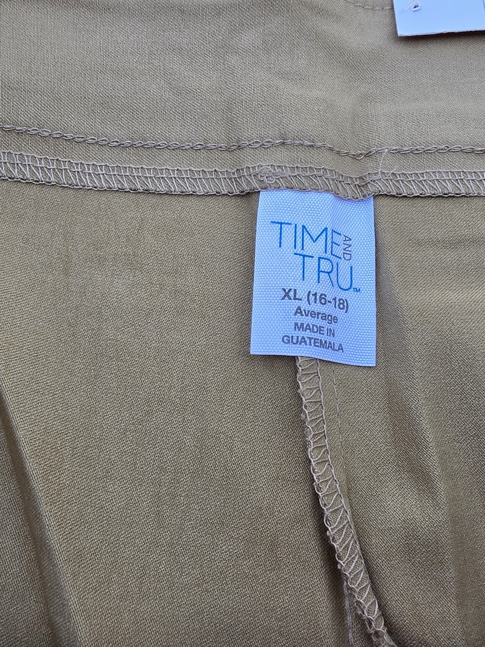 Time and Tru Pull-On Stretch Pants Women's XL (16–18) Average Khaki Straight Leg - Picture 6 of 11